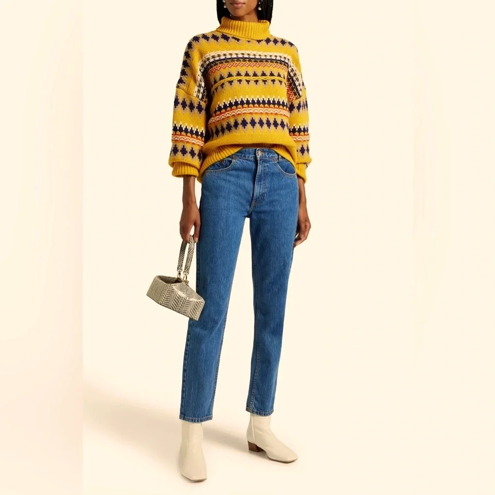 NWT RAG & BONE Willow Fair Isle wool turtleneck sweater $475. - Picture 4 of 8